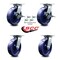 Service Caster 8 Inch Solid Poly Caster Set with Roller Bearing 4 Swivel Lock and 2 Brake SCC SCC-35S820-SPUR-SLB-BSL-2-BSL-2 - alternate 5